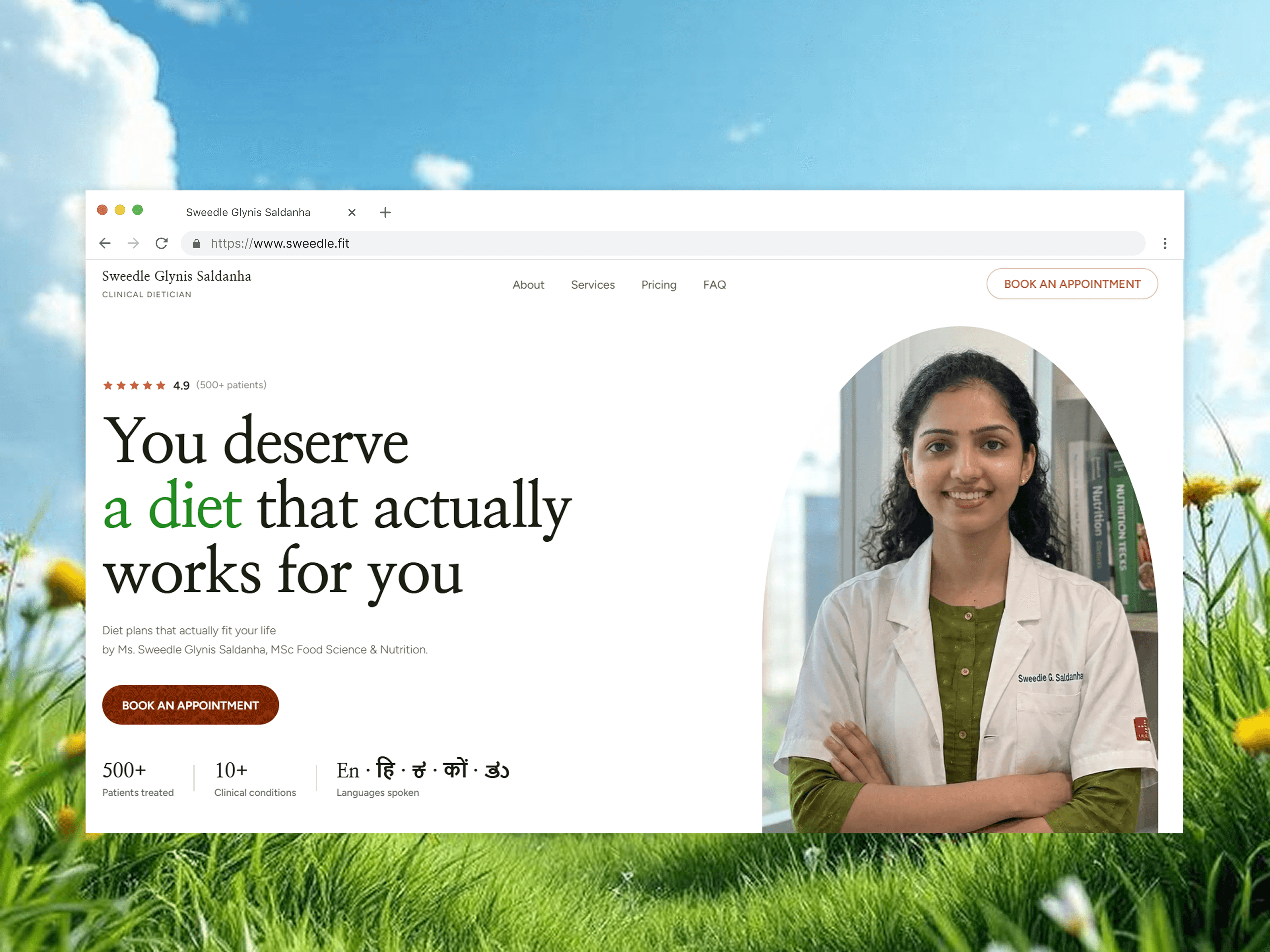 Personal website for a Dietician