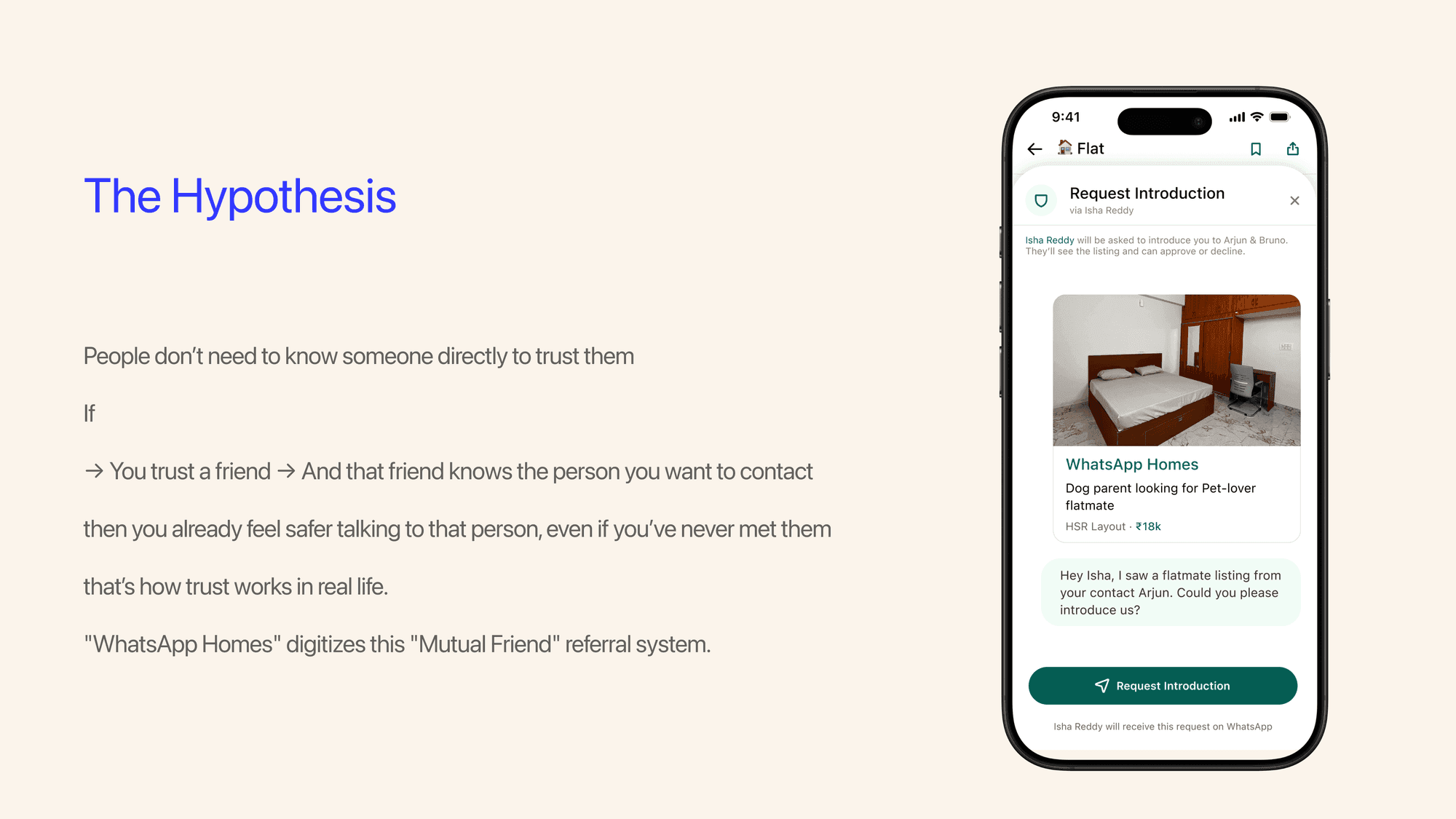 WhatsApp Find Flat & Flatmates case study