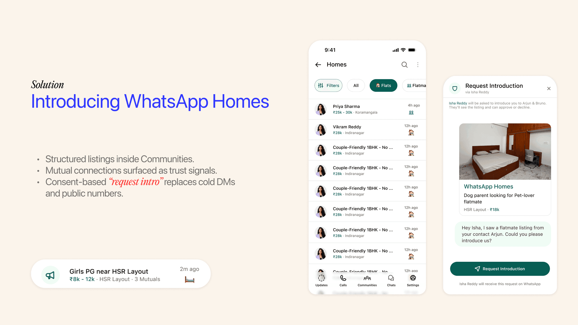 WhatsApp Find Flat & Flatmates case study
