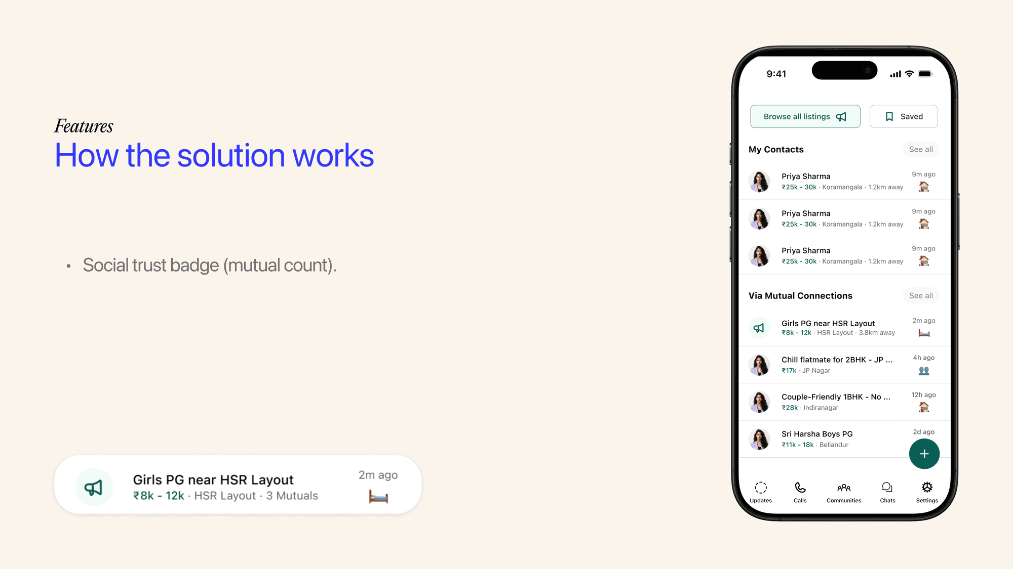 WhatsApp Find Flat & Flatmates case study