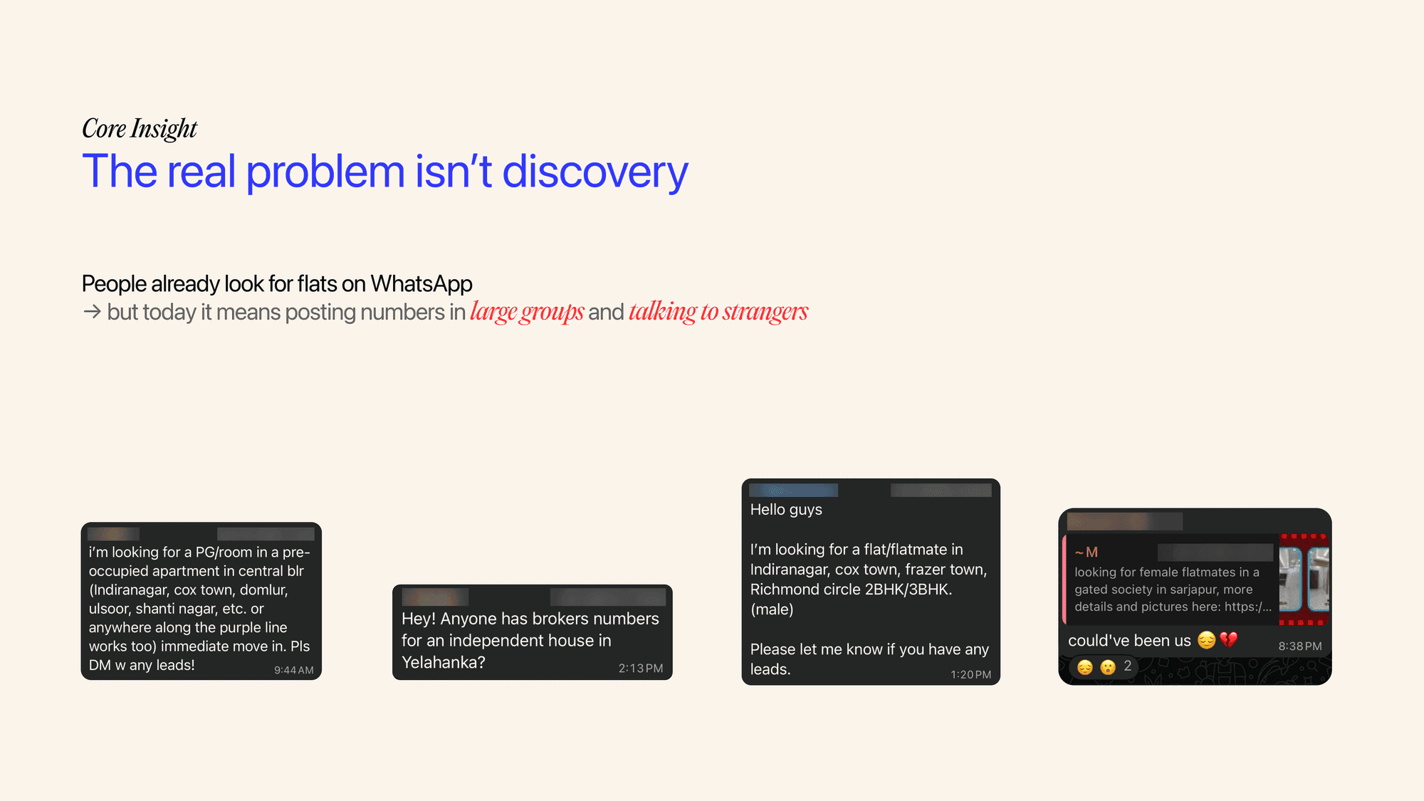 WhatsApp Find Flat & Flatmates case study